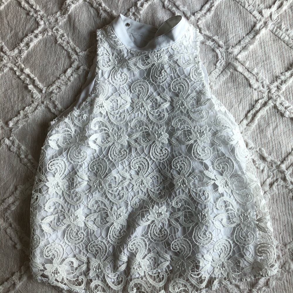 Zara White Lace Top With No Back